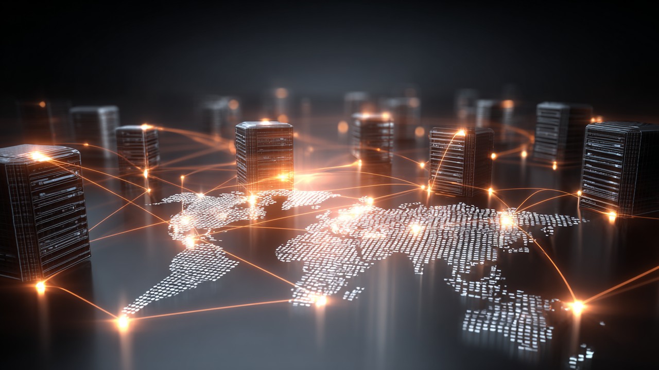 Modern technology scene showing glowing interconnected servers and data nodes across a world map, symbolizing global content delivery networks.