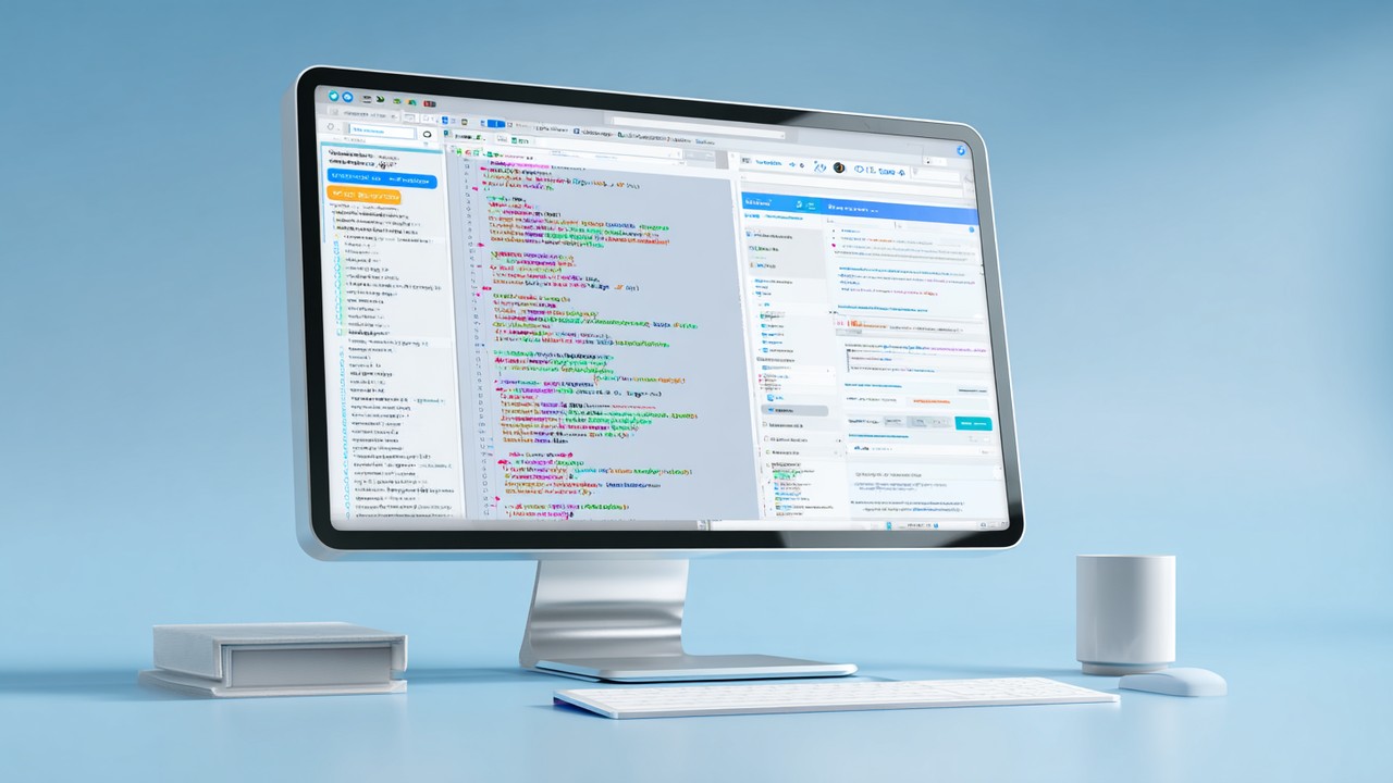 Realistic computer screen displaying HTML code with <head> section, sitemap XML, and server dashboard, illustrating hreflang tags in website architecture.” class=”wp-image-51″/></figure></div>
<ul class=