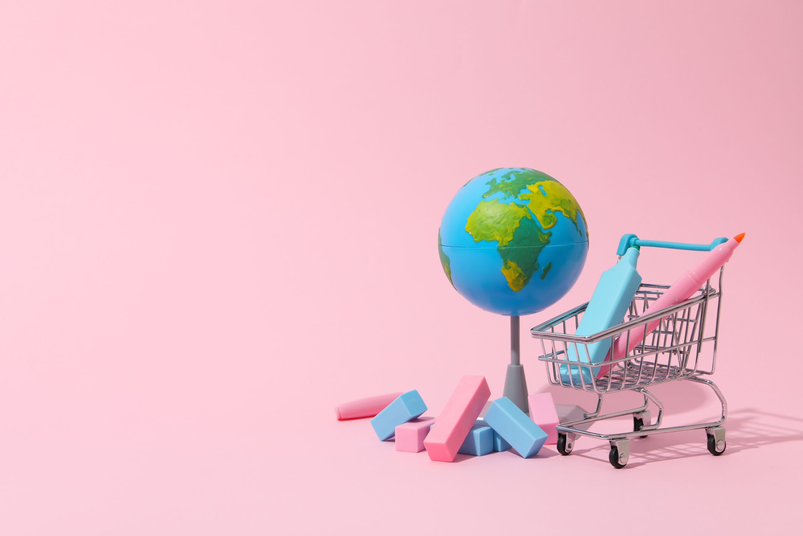 Concept of school education with school accessories, space for text